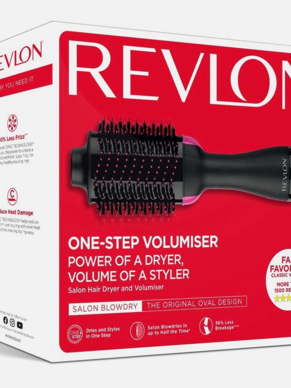 BNIB Revlon One-Step Ceramic Hair Dryer & Volumizer Brush w/ADV Ionic Tourmaline
